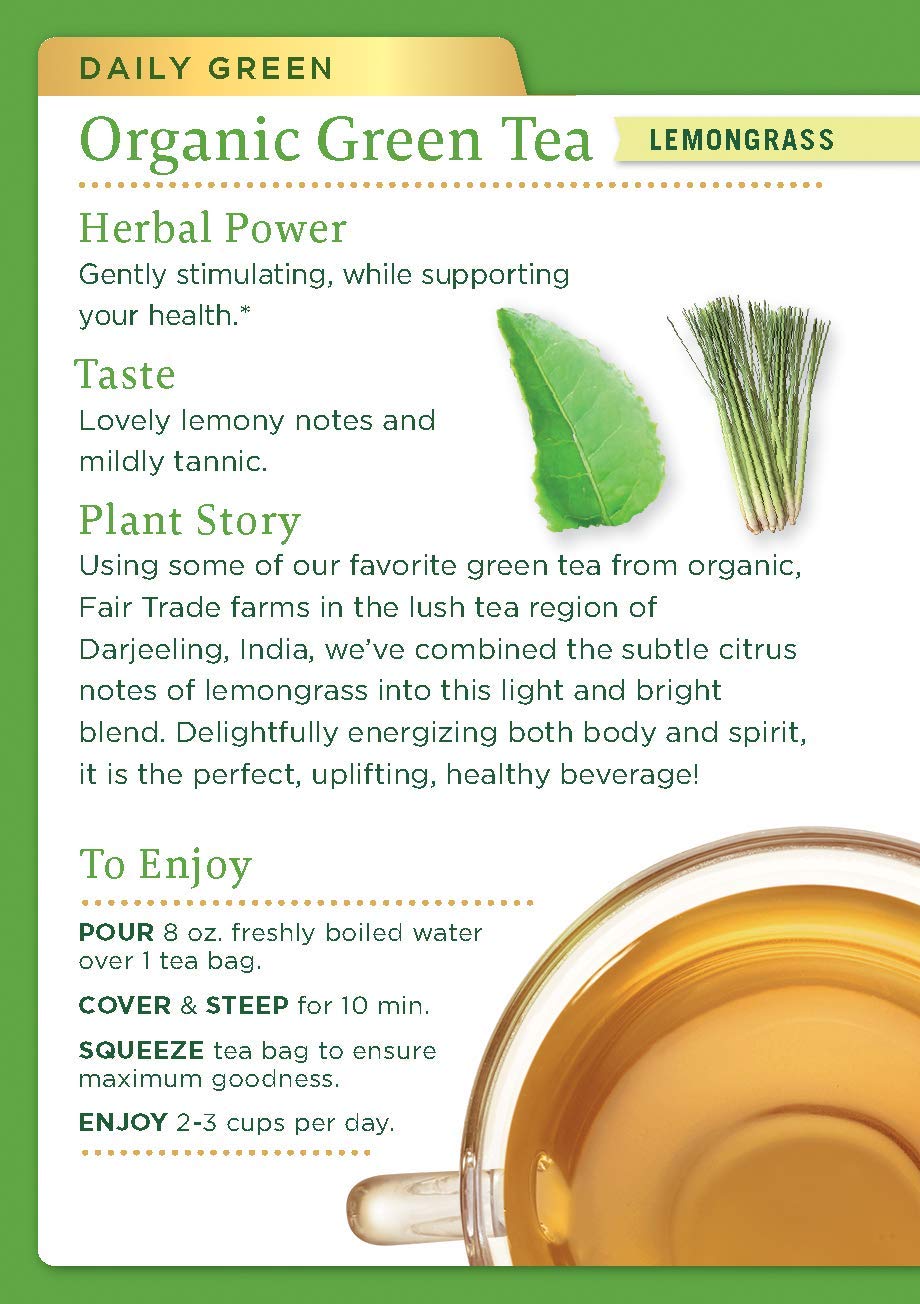 Traditional Medicinals Green Tea Lemongrass, 16 Bags - Image 4