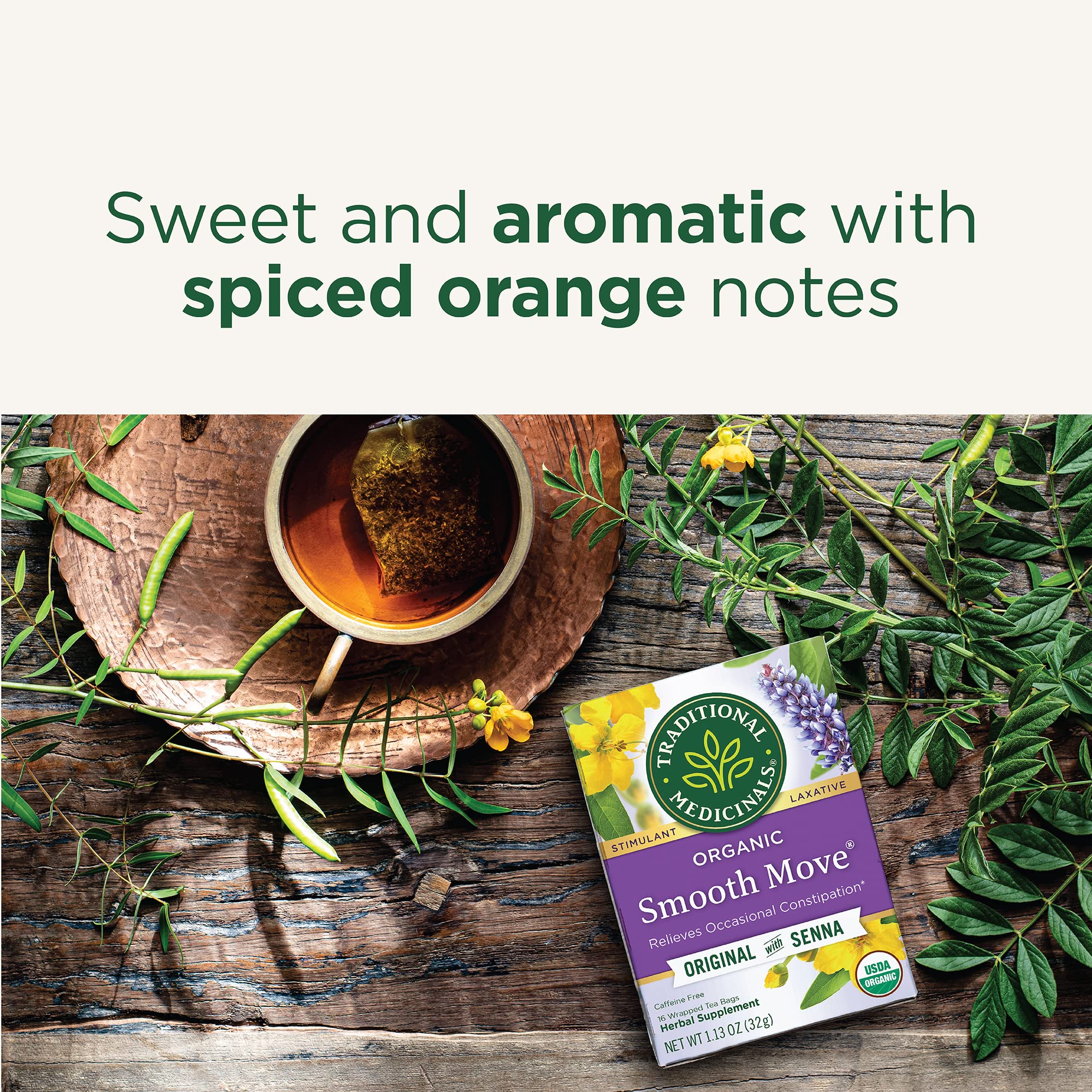 Traditional Medicinals Organic Smooth Move Laxative Tea, 16 Tea Bags (Pack of 1) - Image 4