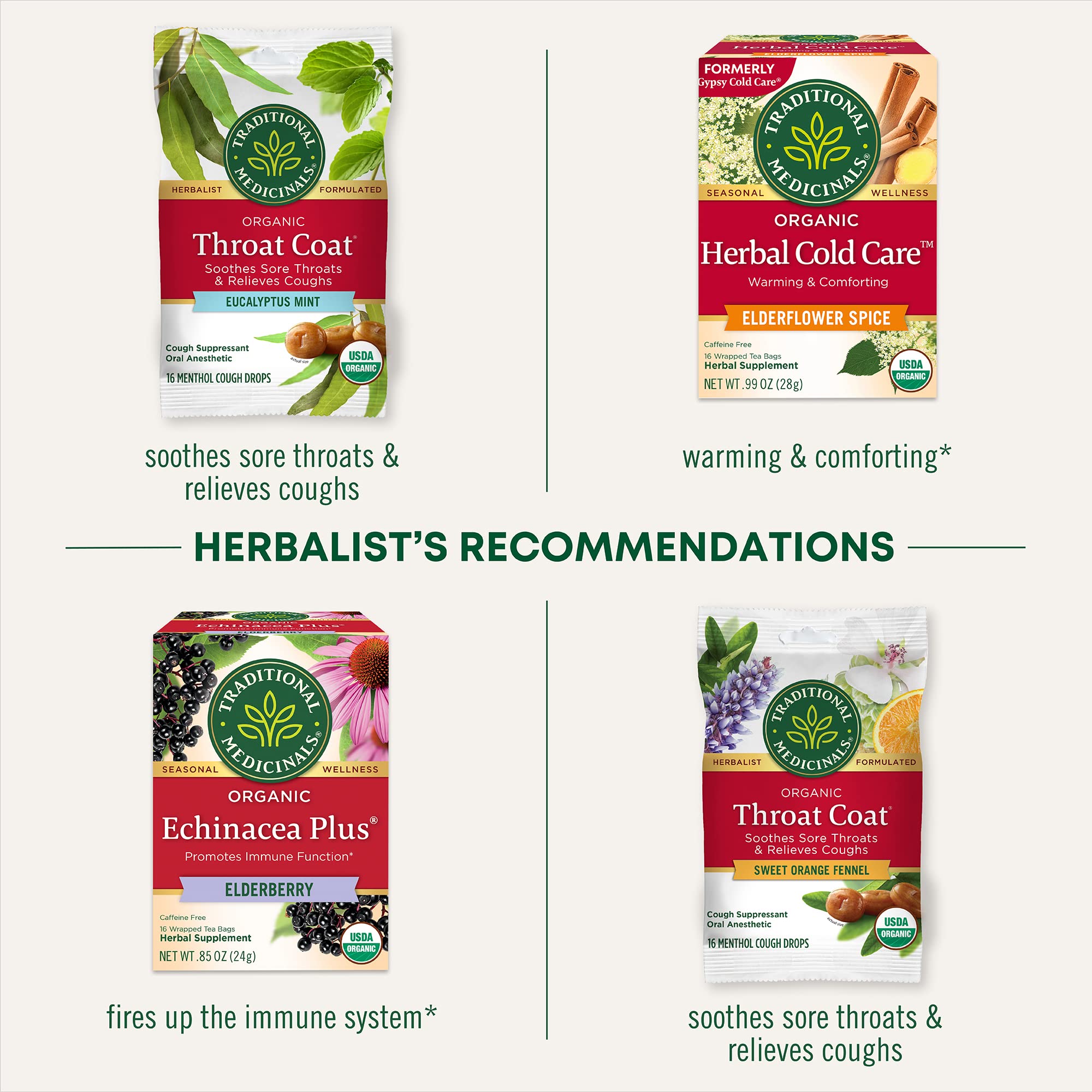 Traditional Medicinals Organic, Throat Coat Tea, Eucalyptus & Slippery Elm - Supports Respiratory and Throat Health - Kosher, Non-GMO, Caffeine-Free, Compostable - 16 Tea Bags - Image 6