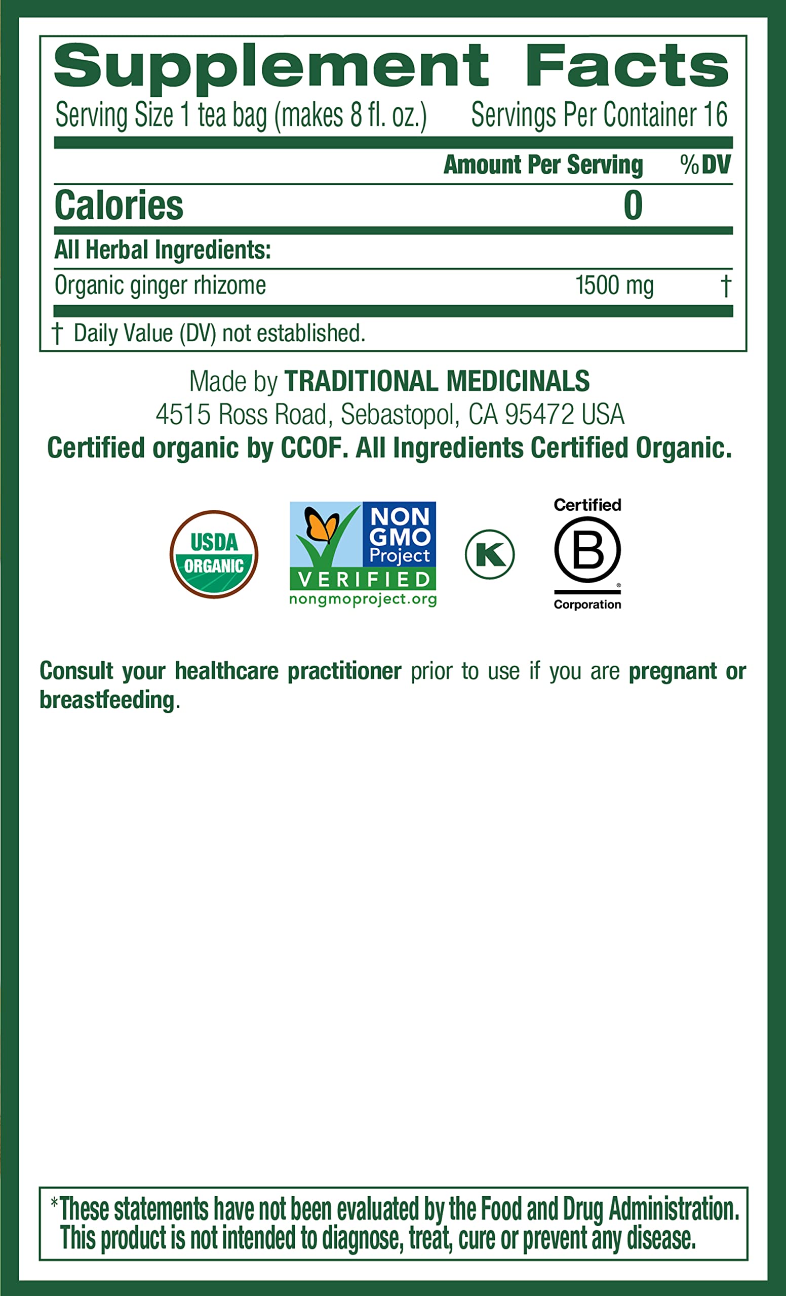 Traditional Medicinals Tea, Organic Ginger, Healthy Digestion, Pleasantly Spicy & Warming, Kosher, Non-GMO, Caffeine-Free, Compostable - 96 Tea Bags (6 Pack) - Image 9