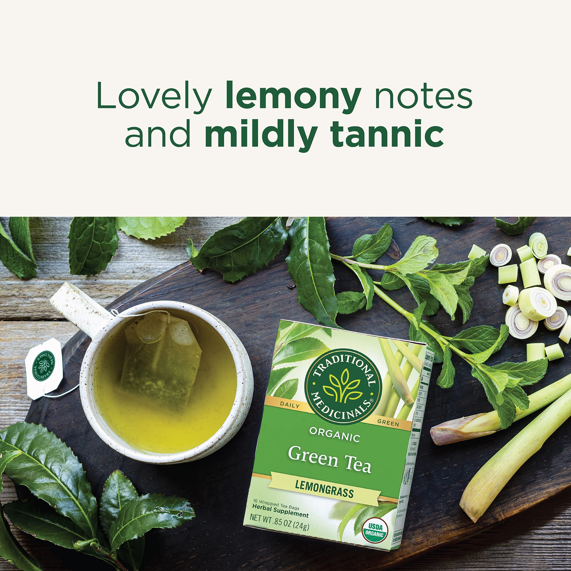 Traditional Medicinals Tea, Organic Green Tea Lemongrass - Supports Everyday Wellness - Kosher, Non-GMO -16 Tea Bags - Image 4